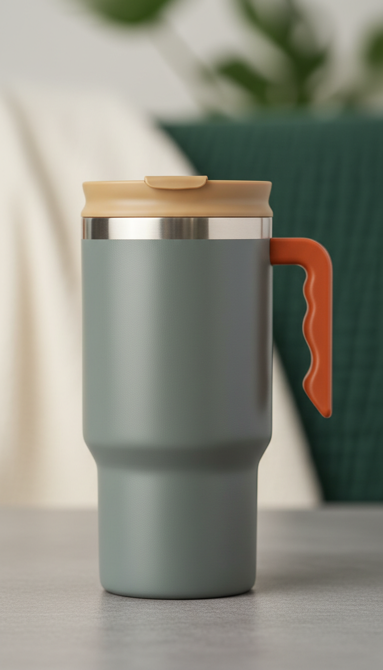 Classic trigger action mug easy sip lid